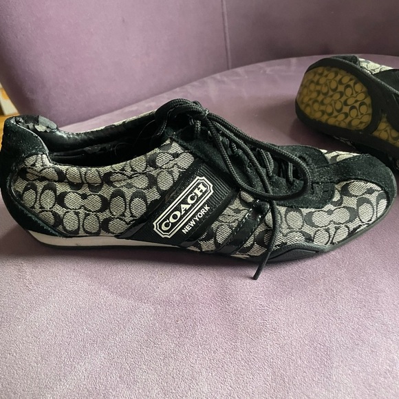 Coach Shoes - Coach Monogram Black and Gray Sneakers